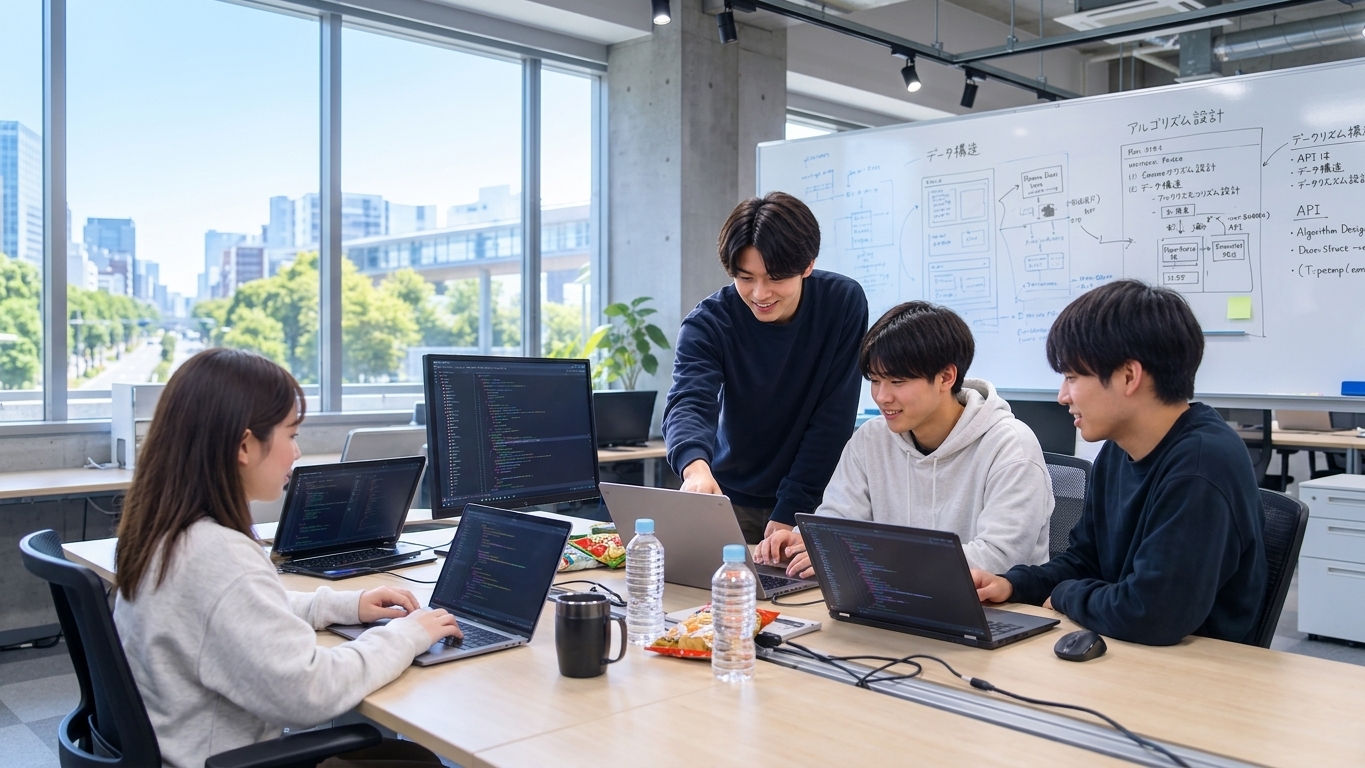 KITAPPの学生メンバーが作業している様子